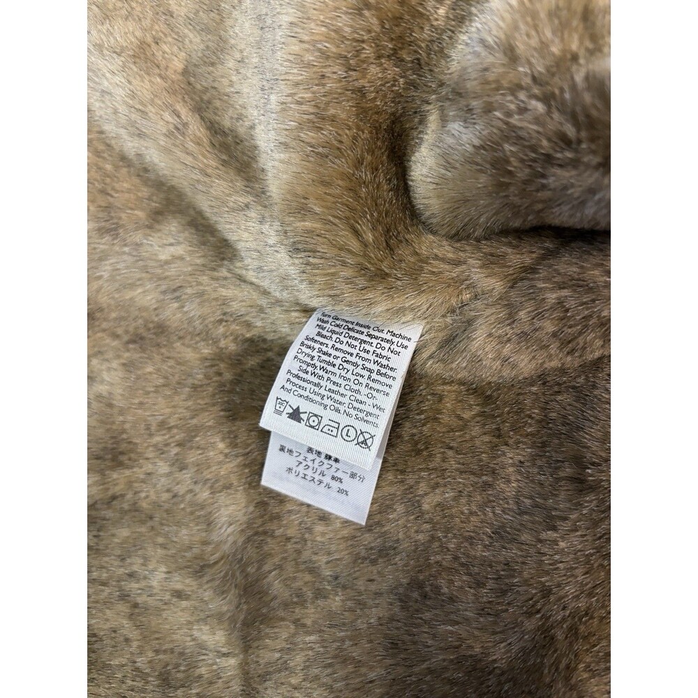 Eddie Bauer Seattle Suede Washable Leather Vest Size S - Tan Button Up Faux Fur - Picture 5 of 10
